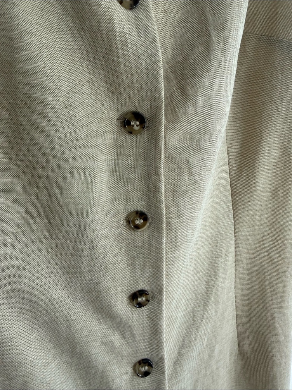 NWT Mango Mini Dress Button Up V-neck Sleeveless Tan /Oat Size S - Picture 7 of 11